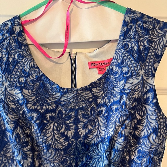 Betsey Johnson blue baroque jacquard cocktail dress - Picture 4 of 8